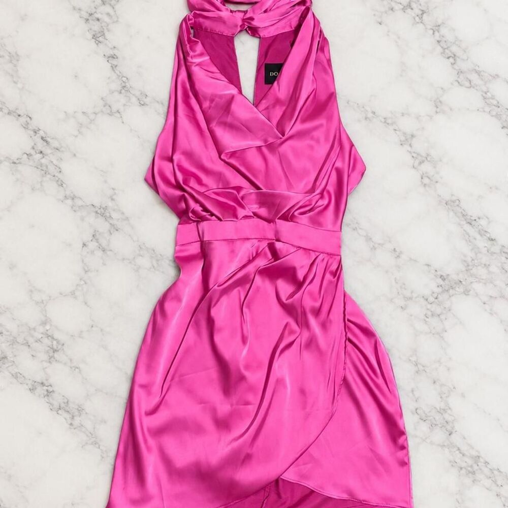 Pink Satin Mini Dress!